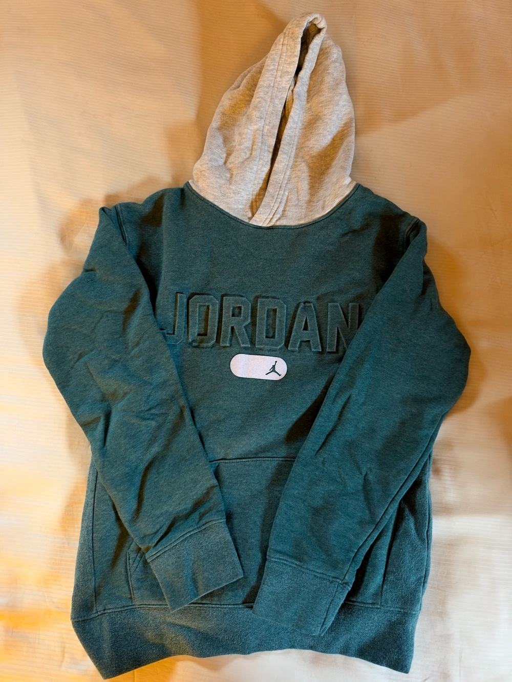 Jordan Teal Pullover Hoodie with Light Gray Hood